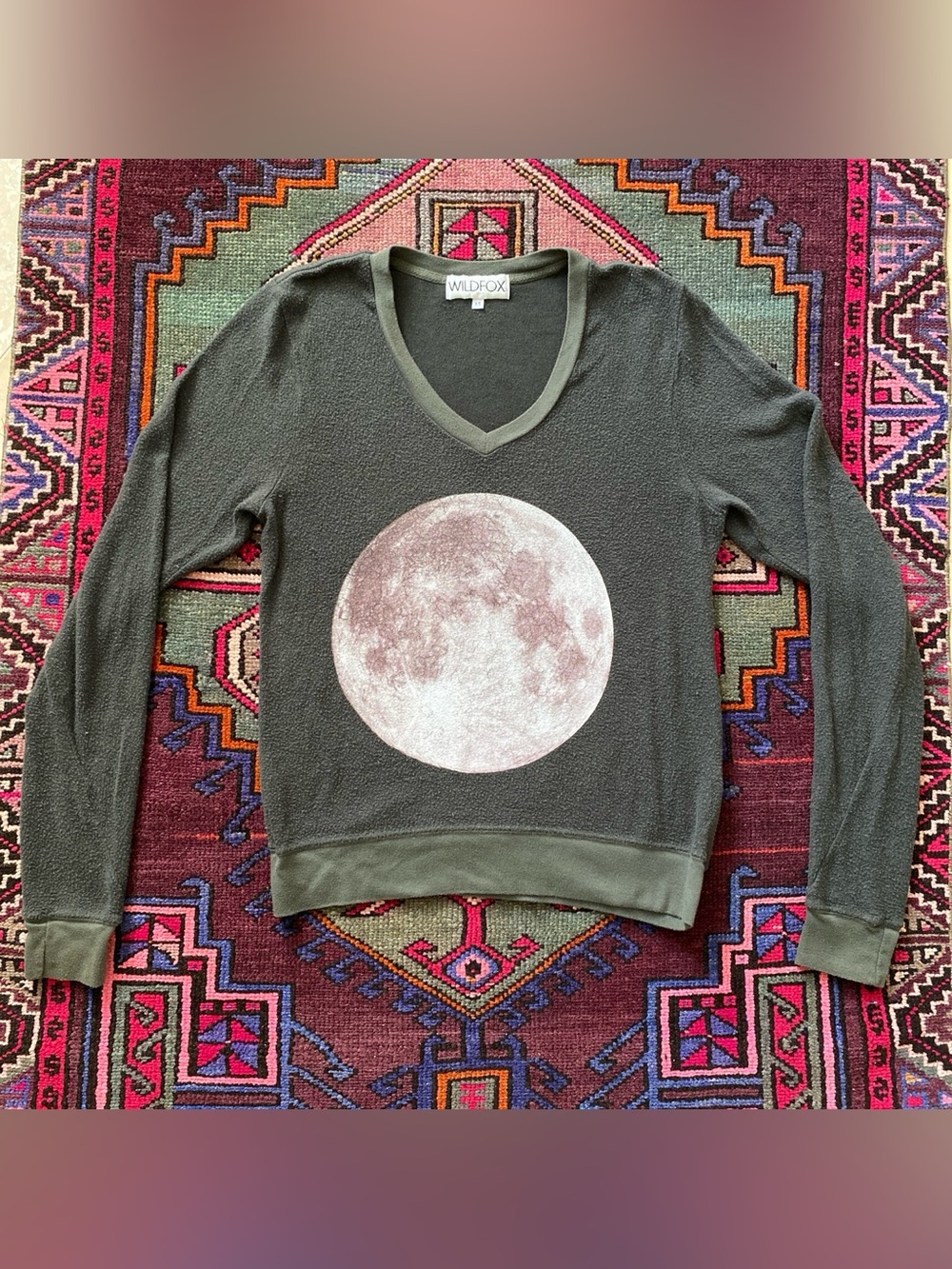 RARE Wildfox Couture Pink Moon Baggy Beach Jumper XS ~